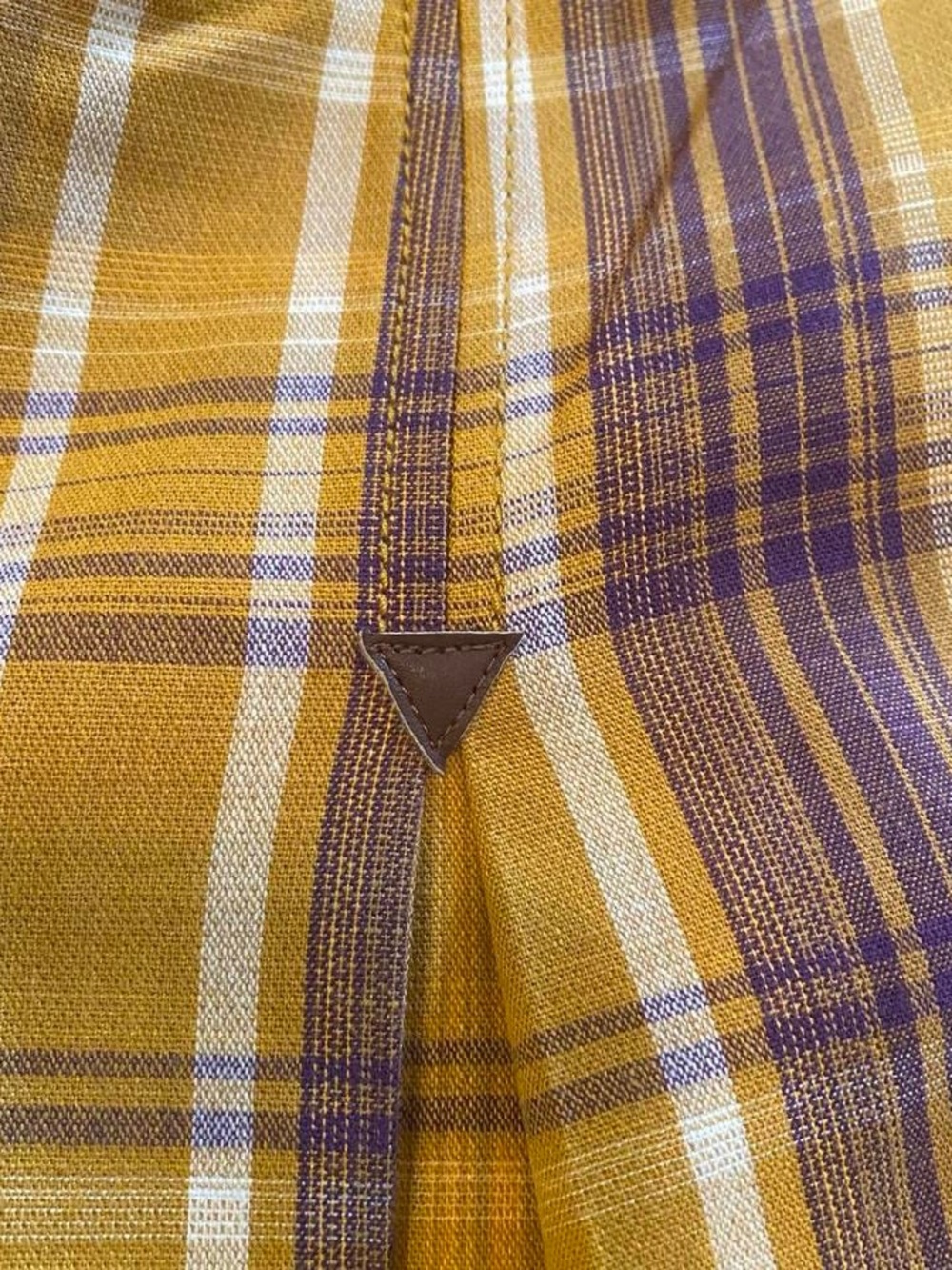 Maeve Wide-Leg culottes Pants in Mustard and Purple plaid - Picture 6 of 8